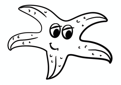 Cartoon Starfish Coloring Page